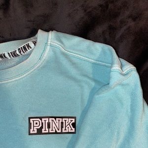 PINK Baby Blue Campus Crew